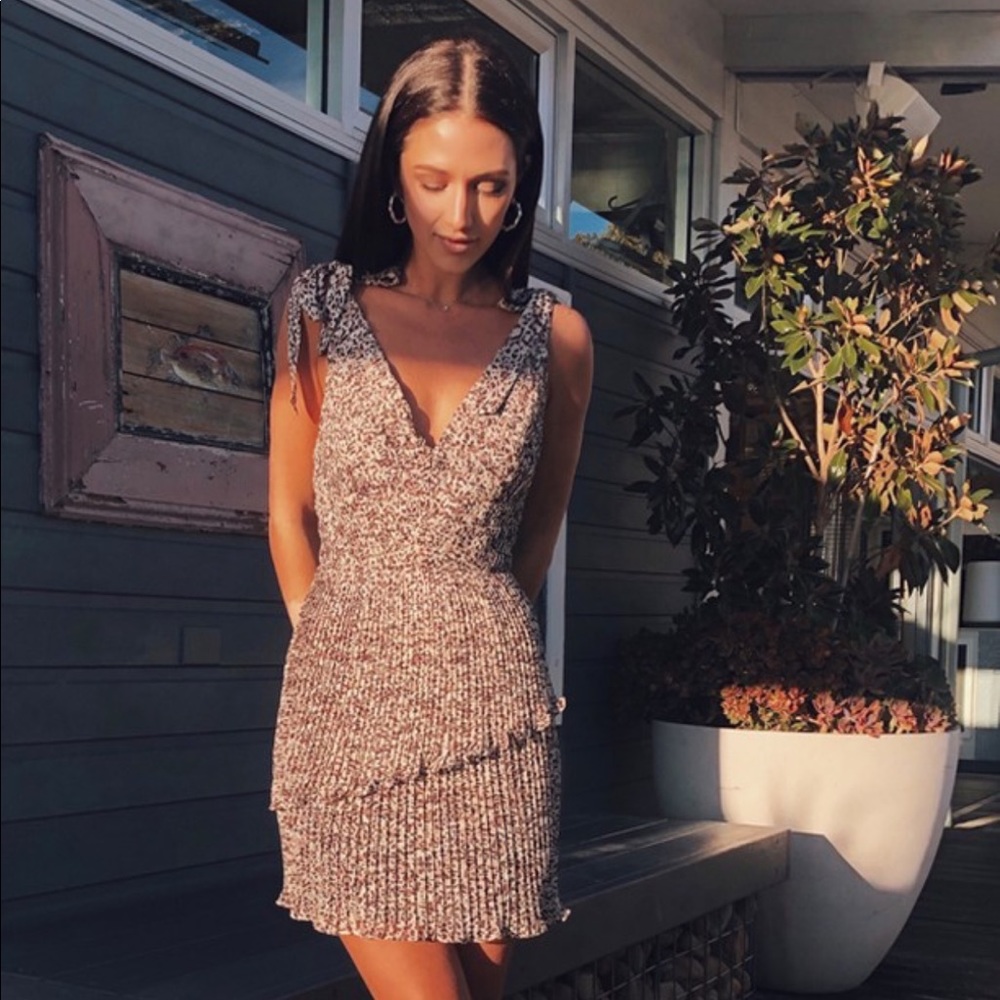 La Madison Talulah Cheetah Pleated Mini Dress